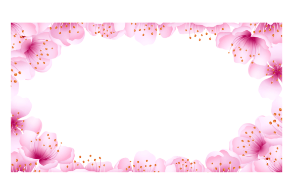 Asian Spring Flowers Square Frame: Graphics for Local Branding