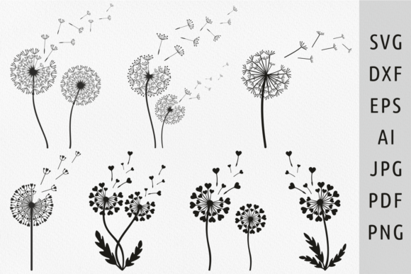Blowing Dandelion, Wild Flowers SVG