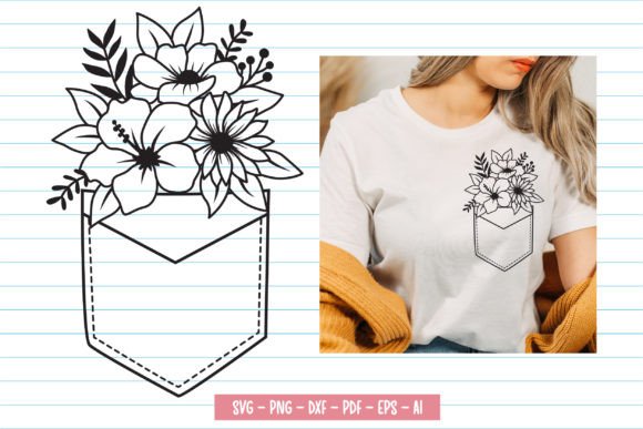Flower in Pocket Svg, Flowers Svg