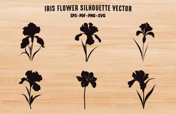 Iris Flowers Silhouettes Clipart Bundle: Graphics & Illustrations for Real Projects