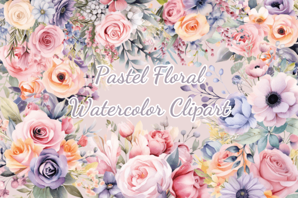 Pastel Flowers Watercolor Clipart: Graphics for Elegant Branding