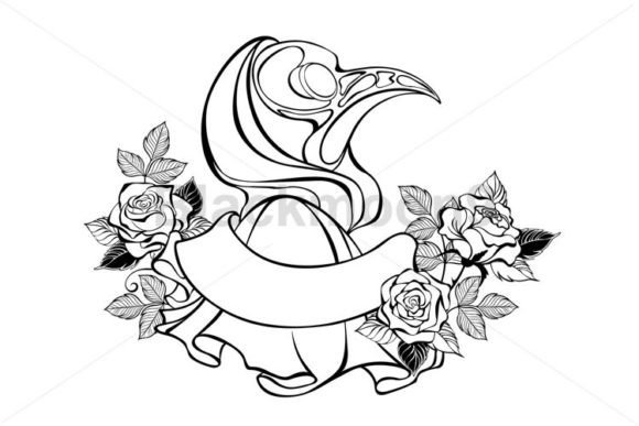 Plague Doctor with Roses Graphics