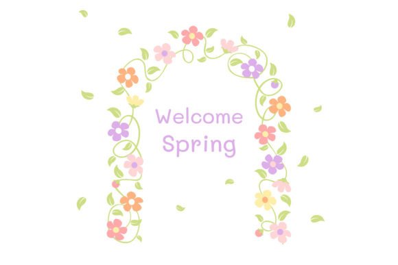 Spring Arch with Vine and Flowers