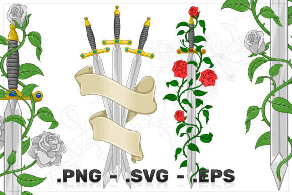 Sword Surrounded by Roses