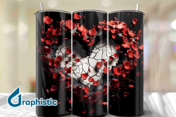 Valentine Heart Roses Tumbler Wrap 21