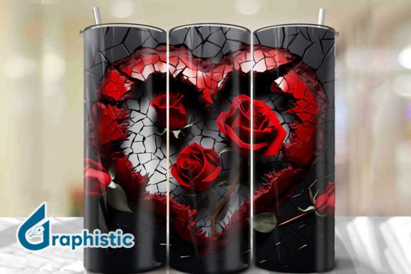 Valentine Heart Roses Tumbler Wrap 27