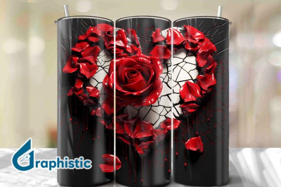 Valentine Heart Roses Tumbler Wrap 28