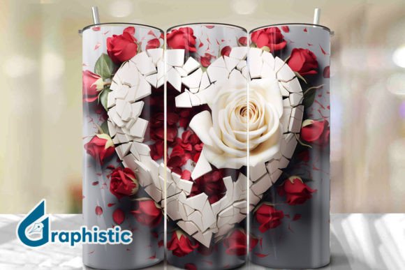 Valentine Heart Roses Tumbler Wrap 30