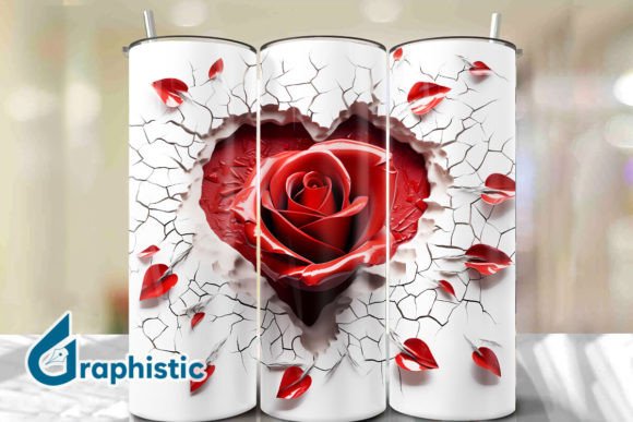 Valentine Heart Roses Tumbler Wrap 31