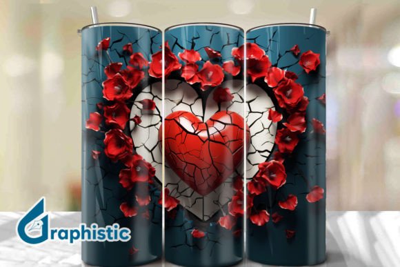 Valentine Heart Roses Tumbler Wrap 34