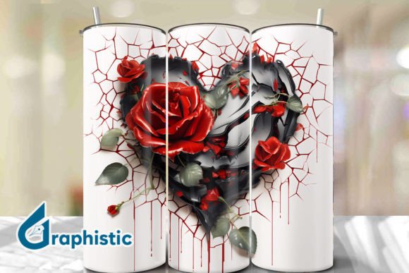 Valentine Heart Roses Tumbler Wrap 40