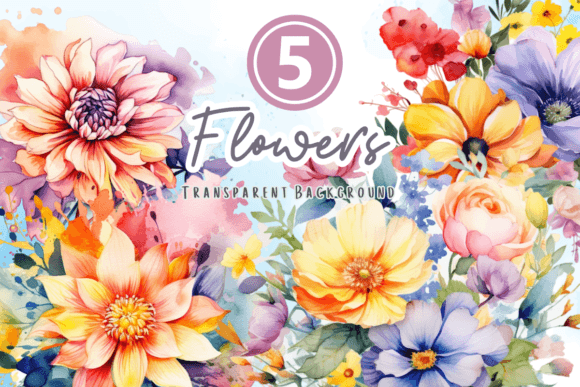 Watercolor Flowers Bouquet Clipart: Graphics for Creative Branding