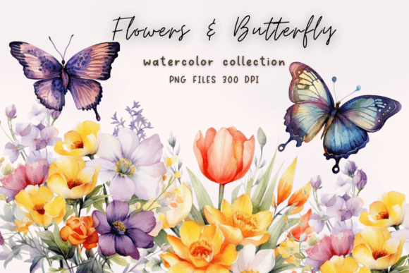 Watercolor Flowers Sublimation Graphics