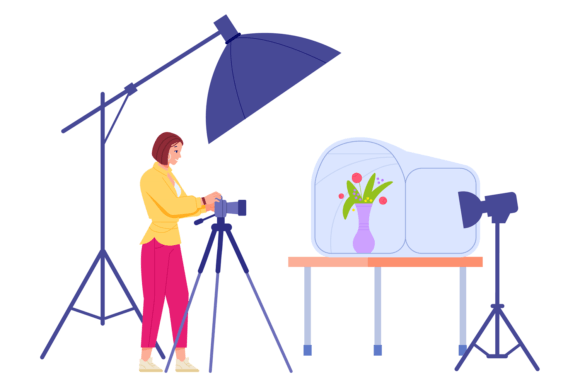 Woman Shooting Flowers Graphics